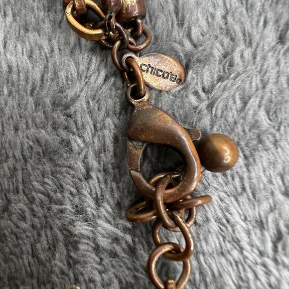 Chicos Multi Strand Necklace Mixed Chains Gold Black Tone Beads 37 inch - Picture 5 of 6